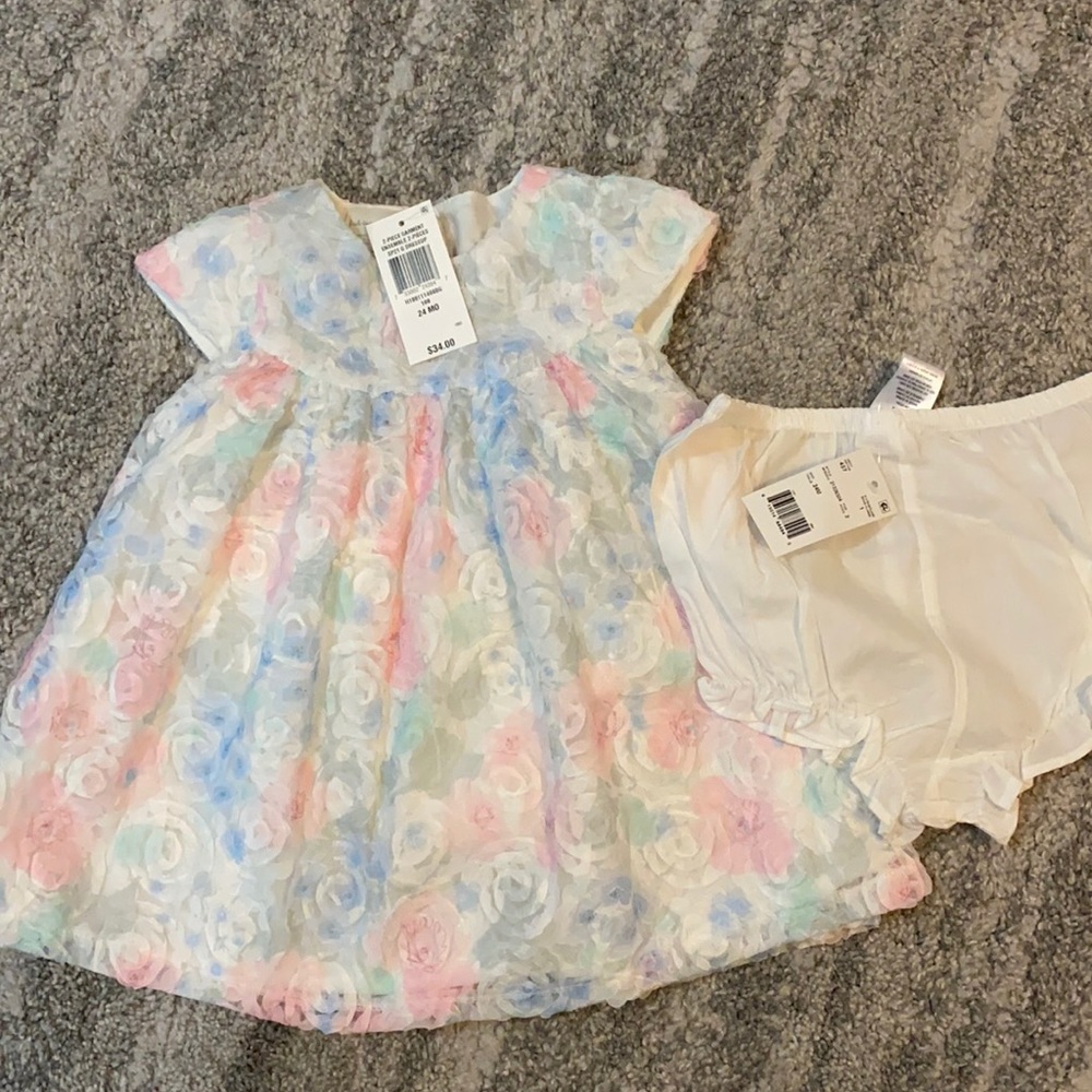 Baby Girl’s Floral Motif Fancy Dress, 24M